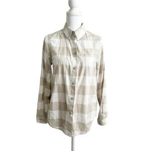 Lululemon Womens Full Day Ahead Flannel Shirt Camp Button Down Size 4 Plaid